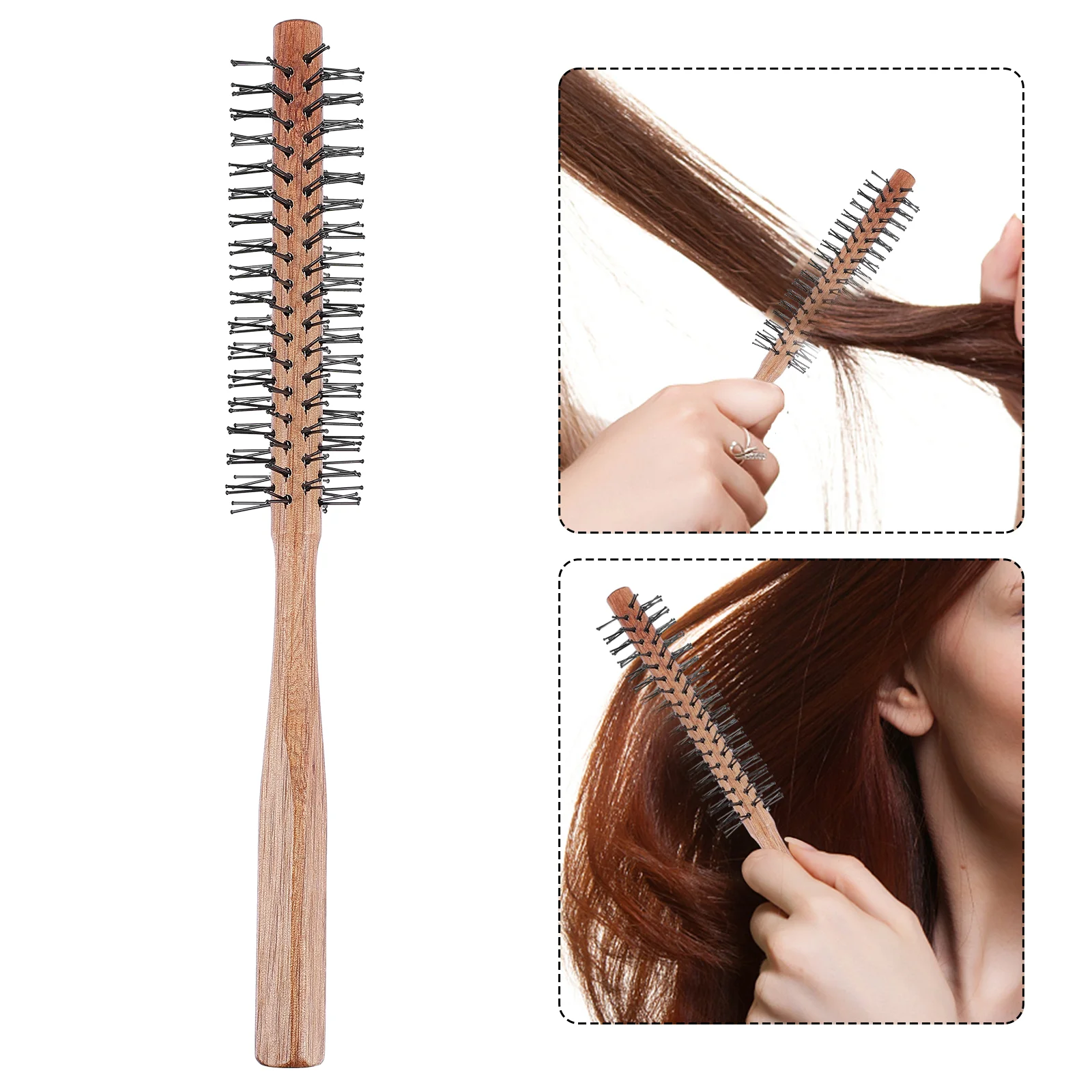 

Hairdressing Cylinder Comb Wooden Hairstyling Salon Supplies Barbershop Accessory Fluffy Combs