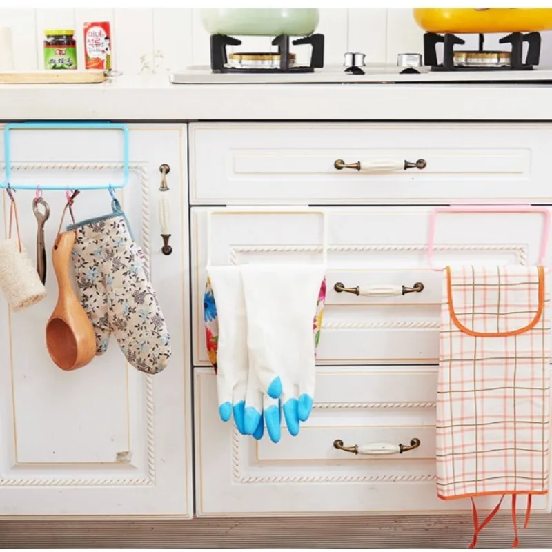 Plastic Over Door Tea Towel Holder Rack Rail Cupboard Hanger Bar Hook Bathroom Kitchen Plastic Hanging Holder towel rack