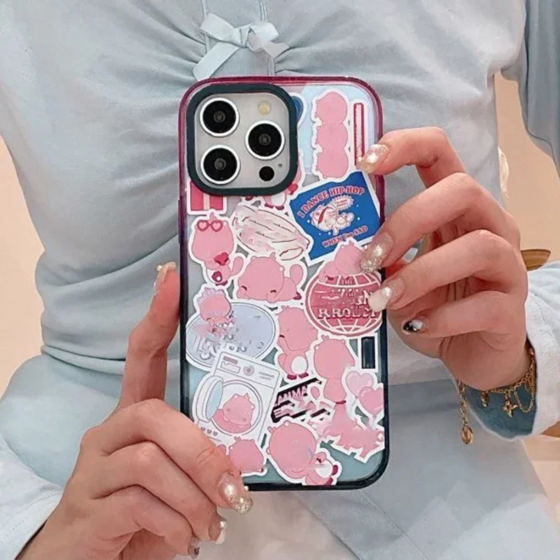2.0 Acrylic Colorful Border Cute Beaver iPhone 11 12 13 14 15 Pro Max Case - Protective iPhone Case