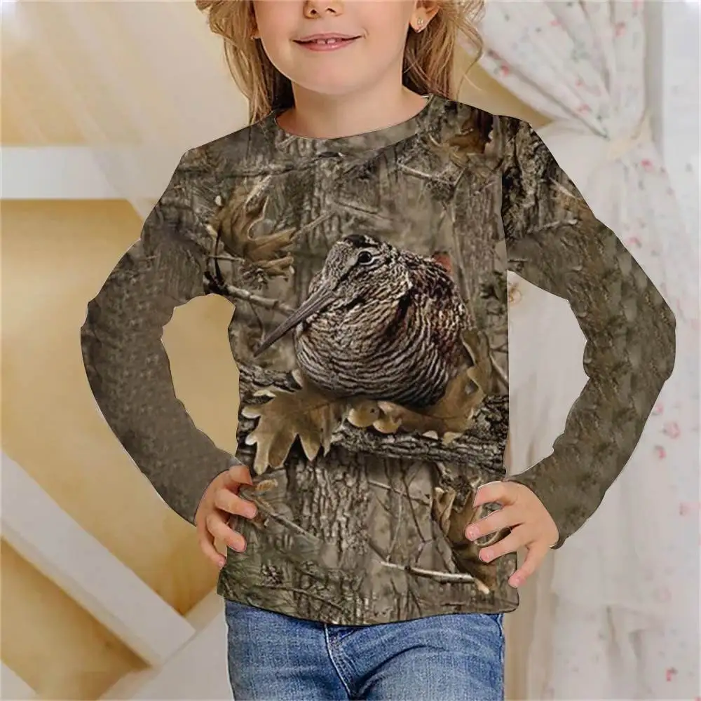 Long T-shirts Jungle Camouflage Animals Summer kids clothing 3D Print Kid T Shirt Fashion Casual Cartoons T-shirt Boy Girl Tops 2