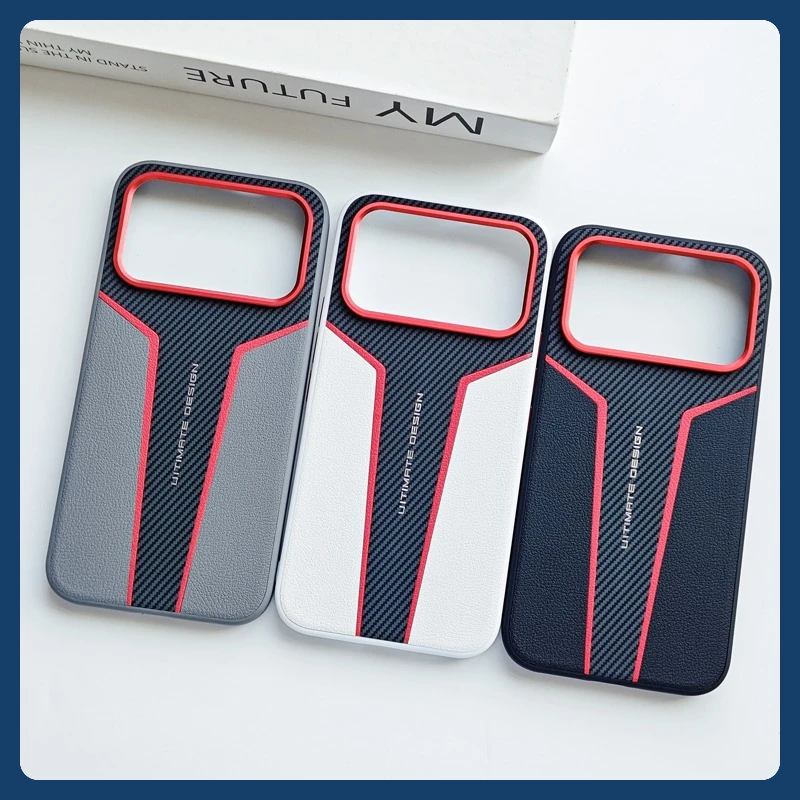 Ultra-Thin Non-Slip Color Block Leather Phone Case