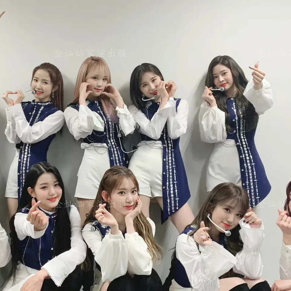 

Kpop IZONE Jazz Dance Costume Women Group Stage Performance Suit Nightclub Female Singer DJ Pole Dance Clothes Festival Outfits