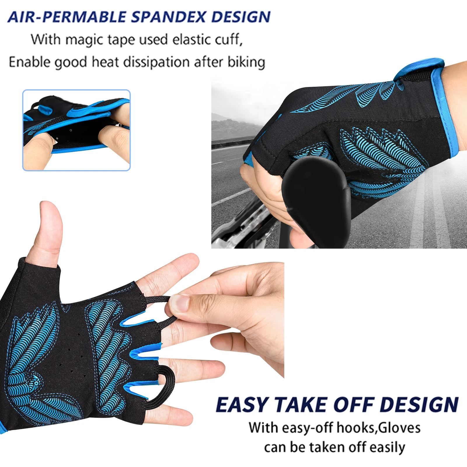 MOREOK Men's MTB Cycling Gloves Half Finger Gel Pad Enhanced Shock Absorption Anti-Slip Breathable for Road & Mountain Biking 5