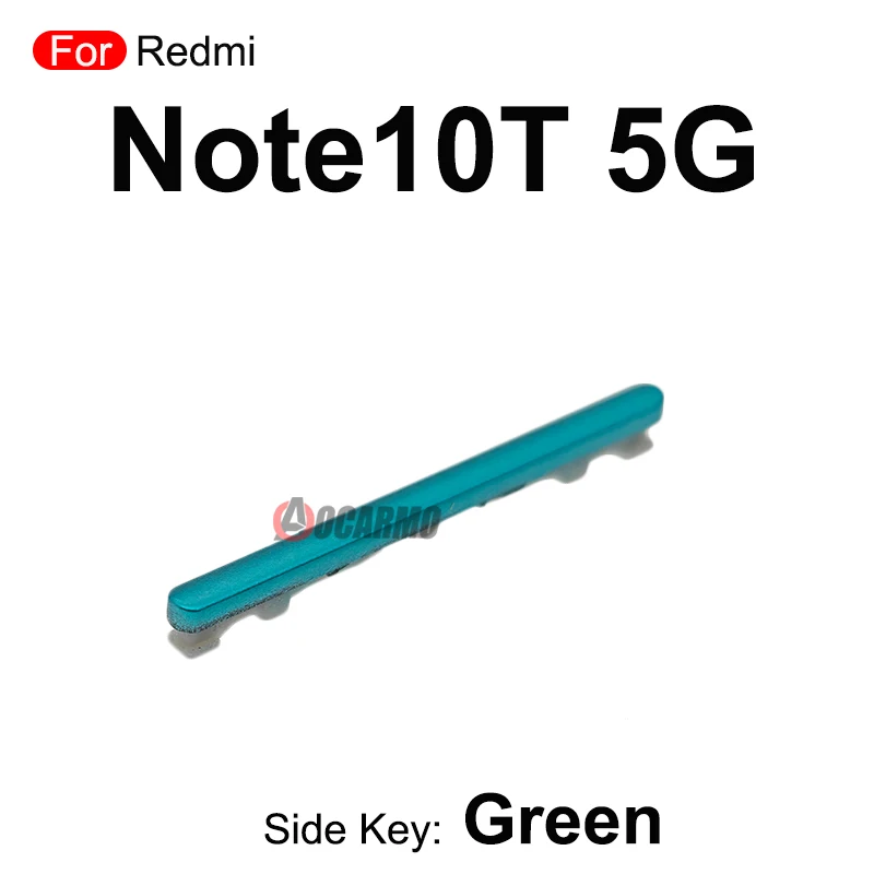 1Pcs 블랙 블루 실버 그린 볼륨 버튼 Redmi Note 10T 5G 용 사이드 키 교체 부품