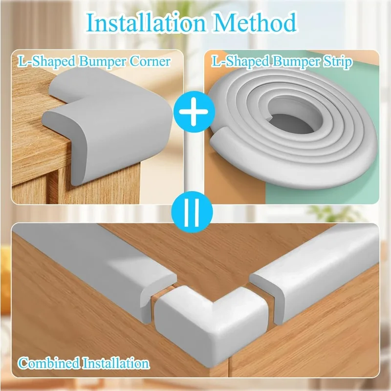 Protective Edge Protector L-shaped Soft Cabinet Door Strip Safety Anti-collision Angle Maintenance Wall Protection Self-adhesive
