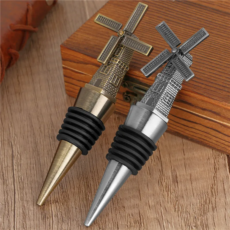 Tragbare Windmühle Form Wein Stopper Metall Flaschen Stopper für Hochzeit Club Restaurant Party Champagner Barware – Detail 1