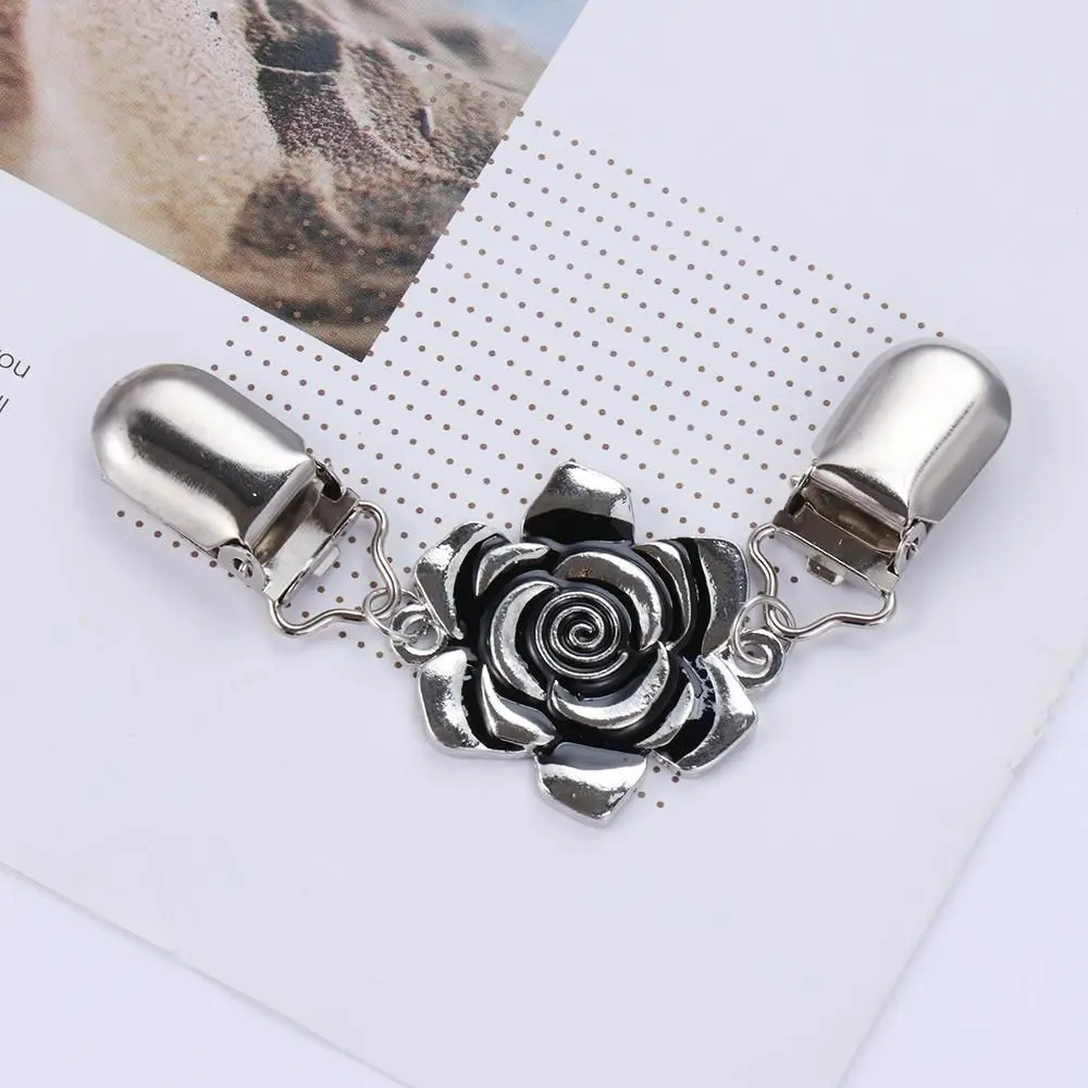 Rhinestone Clothing Metal Holder Sweater Shawl Clips Duck-mouth Plated Clasps Cardigan Collar Clip Butterfly Bow Brooches