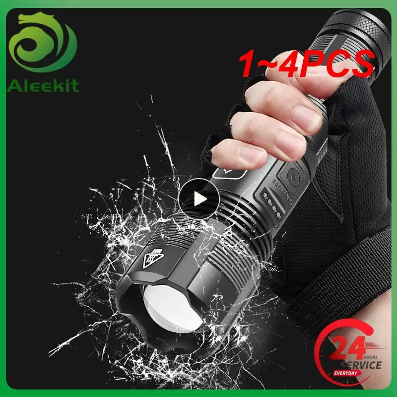 

Светодиодный фонарик с сердечником из алюминиевого сплава, 1-4 шт., XHP70.2 XHP50.2, тактический охотничий Перезаряжаемый Usb масштабируемый фонарь, аккумулятор 18650