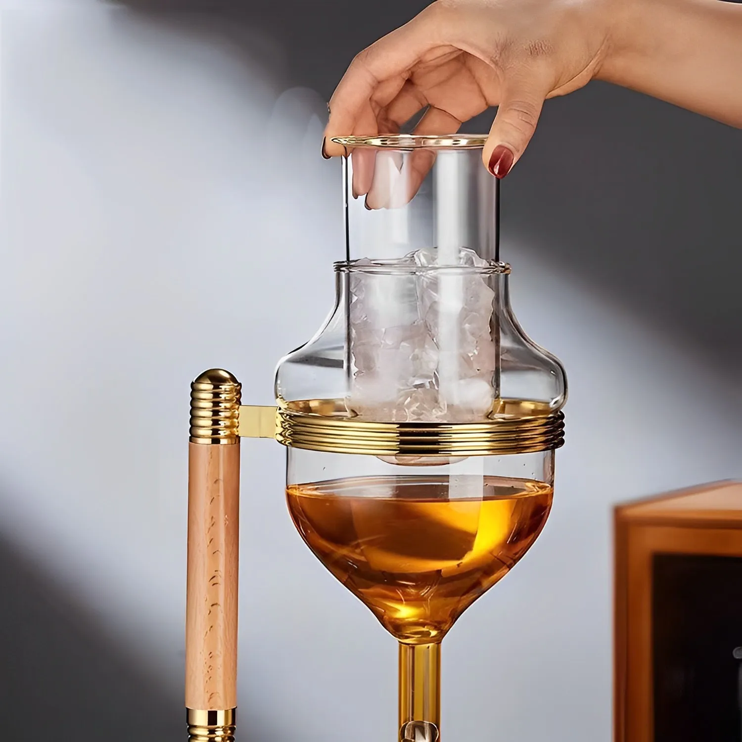GIEMZA Ice Champagne Bucket Wine Buckets Chiller for Parties Clear Glass Set Beverage Tub Cooler Home Bar Thing