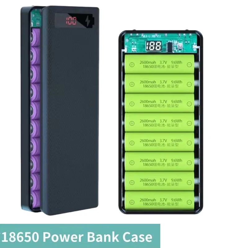 18650 DIY Power Bank Battery Detachable Cases Portable USB Type C Charge Shell For iPhone Xiaomi Huawei Fast Charge Storage Boxs
