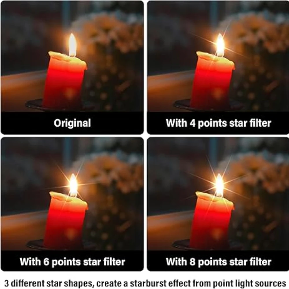 WalkingWay Star Line Star Filter Lens Photography 4 6 8 Line Variable Camera Filters 40.5 49 52 55 58 62 67 72 77 82mm For DSLR 6
