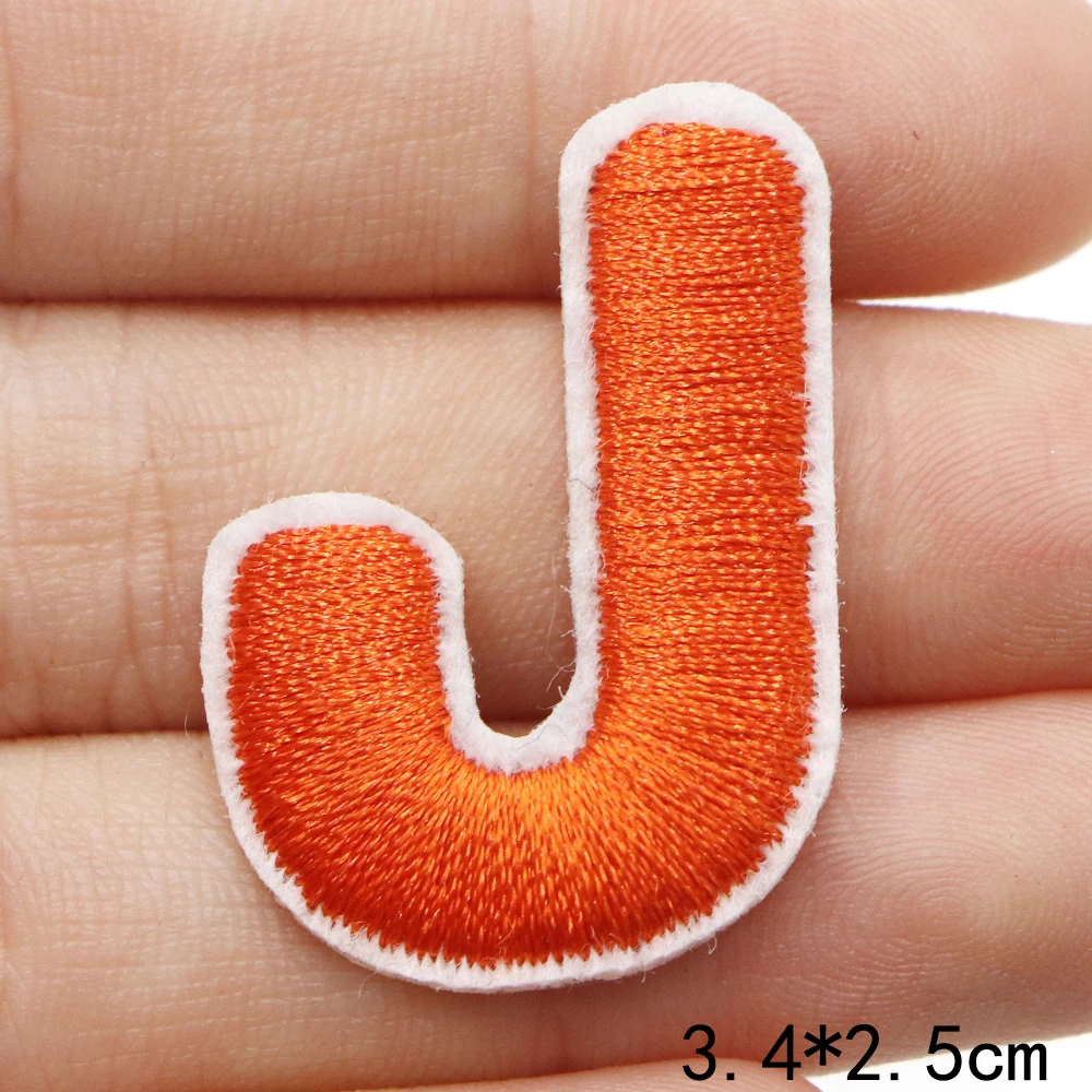 1pc kleine englische Alphabet Buchstaben Patches bügeln für Kleidung Stickerei Aufkleber Name Logo DIY Stoff Dekor Näh zubehör – Detail 13