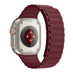 Silicone Magnetic Band for Smartwatches - Elegant and Versatile Wristband Bracelet (Wine red)
