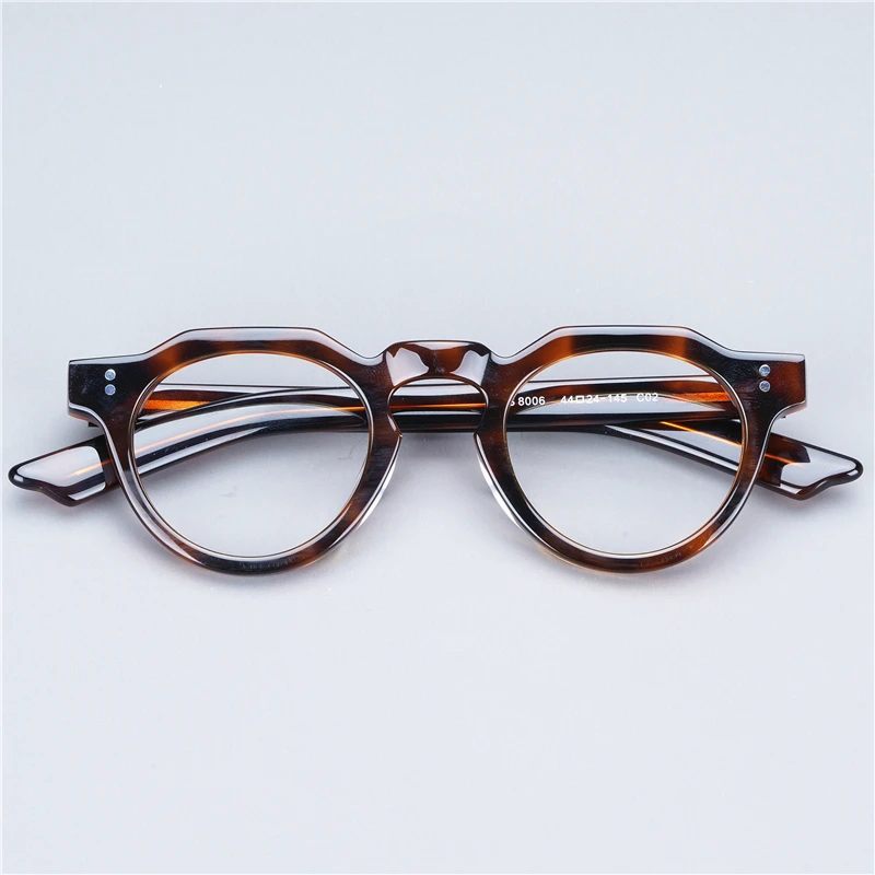 2022NewArriveVintageEyeglassFrameImportHardenSolidAcetate