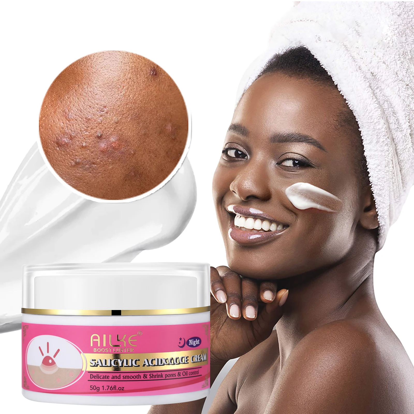 

AILKE Black Spots Remove Night Face Cream, Cleanses, Remove Stains. Refreshing, Non-Greasy, For Black & Dark & Caramel Skin