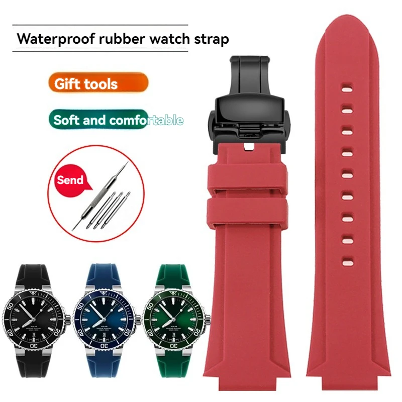 Enhanced Diving Sport Silicone Watch Strap - Modified Convex Rubber Watchband, Men's Waterproof Strap