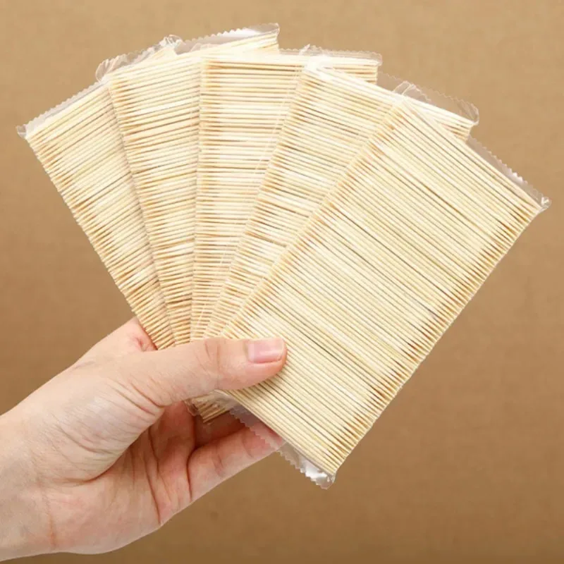 1000PCS Disposable Double Headed Toothpicks Natural Bamboo Floss Home Kitchen Restaurant Hotel Portable Teeth Cleaning Tool toothpick set