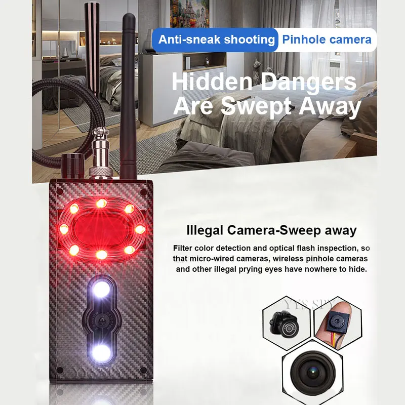 Hidden Camera Detector,Infrared Camera Detector,Camera Detector,Signal Detector,Upgraded K99 Anti Spy Hidden Camera Detector