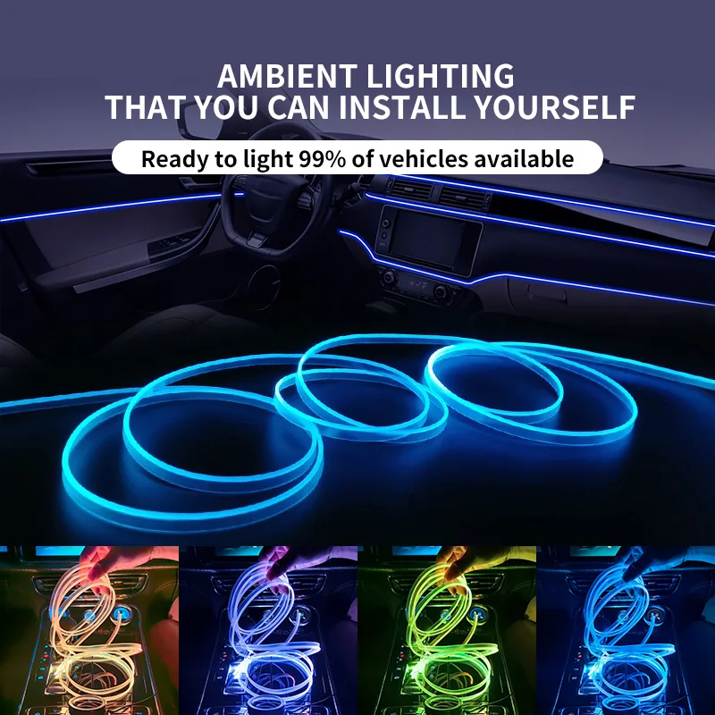 LED Car Decorative Lights Interior Decorative Lamp Strips Atmosphere Lamp 1/2/3/4/5M