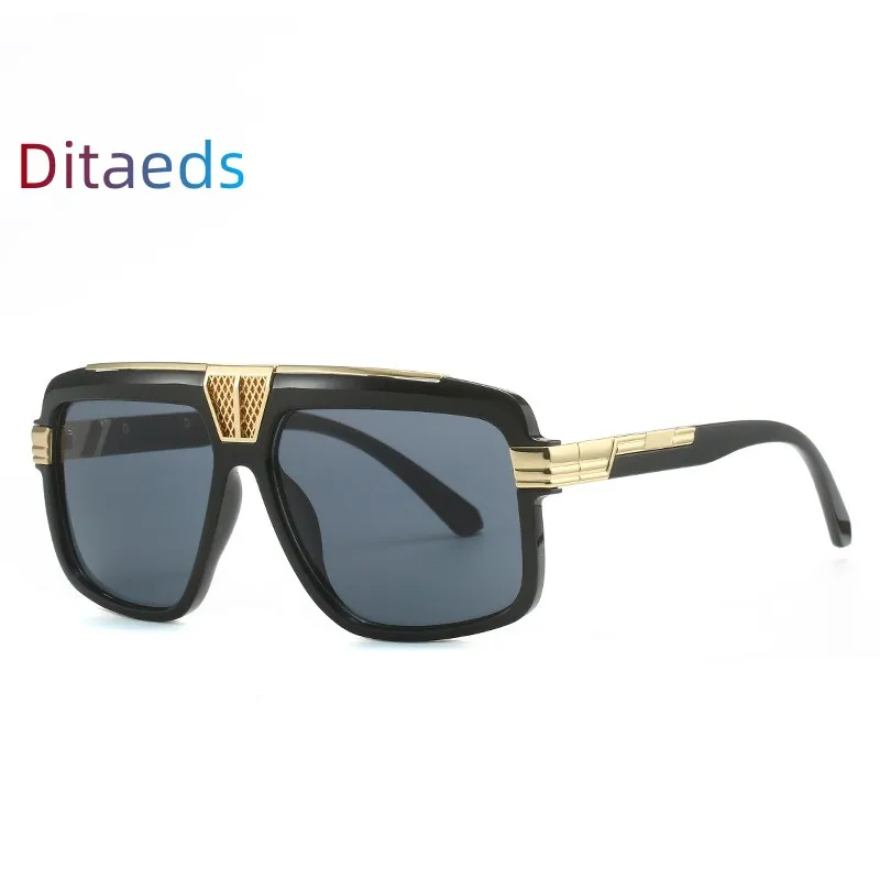 

2023 Fashion Classic Vintage Square Pilot Metal Style Oversized Sunglasses Men Driving Brand Design Sun Glasses Oculos De Sol