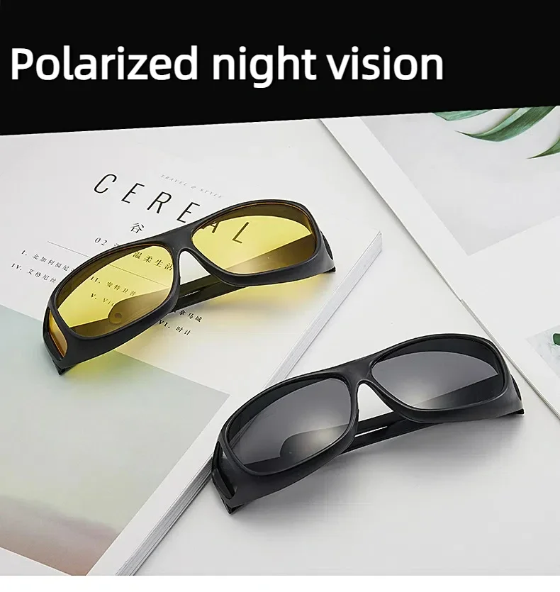 Night Vision Goggles Men Women Night Driving Glasses Polarized Yellow Lens Large Protective Sunglasses UV400 Outdoor Goggles night vision glasses night vision sunglasses driving sunglasses