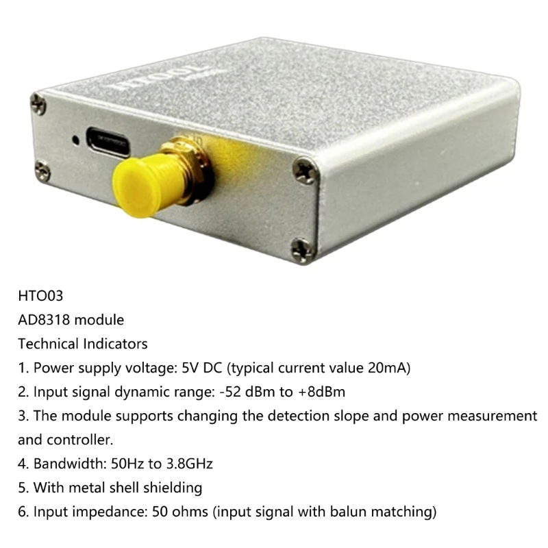 50Hz 3.8GHz RF 전력계 증폭기 대수 검출기 -52dBm-8dBm