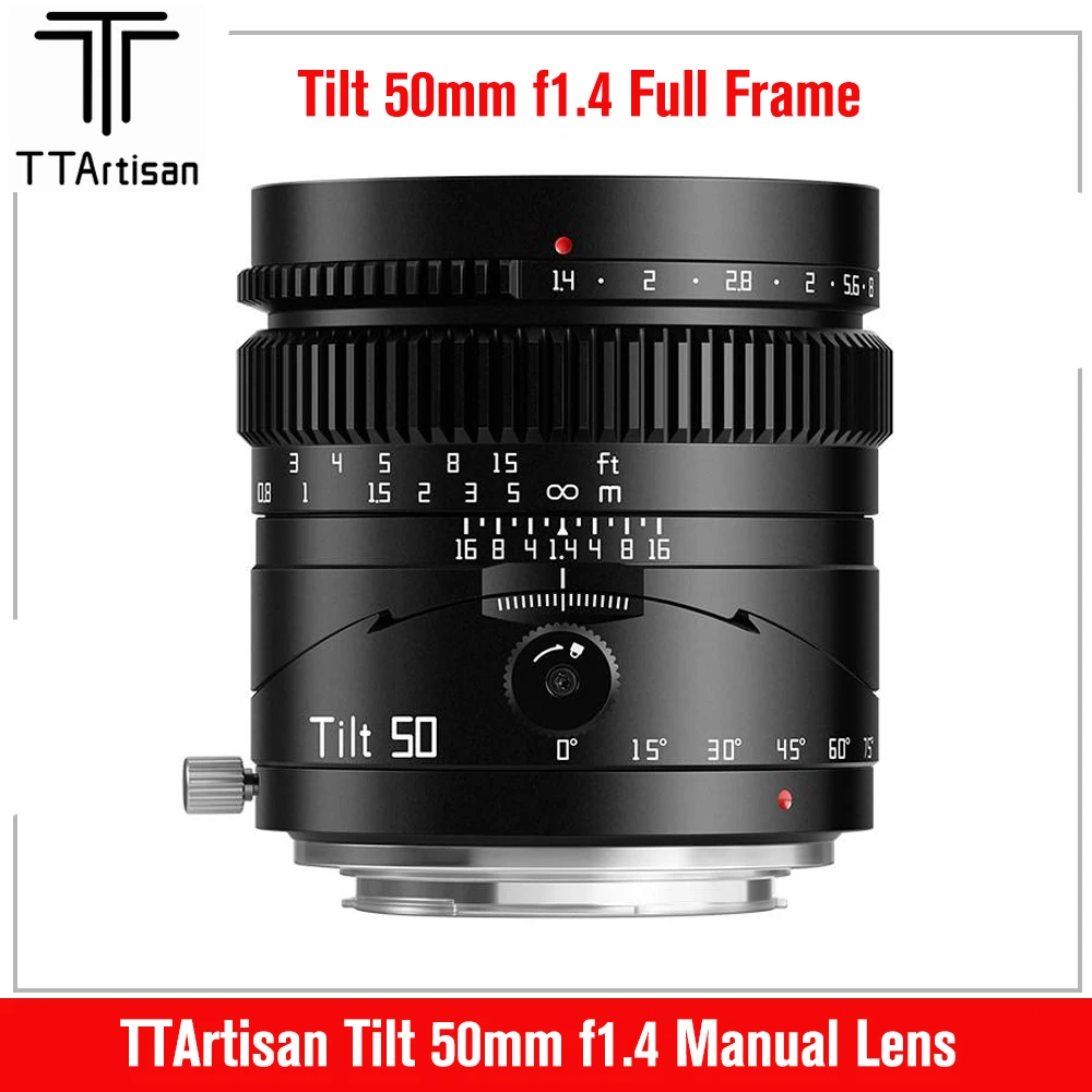 Ttartisan 50Mm F1.4 Tilt Full Frame Mf Portrait Lens Compatibile Con Sony A7S A7R Panasonic S1 Sigma Fp Mirrorless Camera