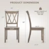 Set of 4 Dining Chairs, Rubber Wood Dining Room Side Chair w/Ergonomic Seat, Armless Chair for Home Kitchen, Dining Room, Brown 3