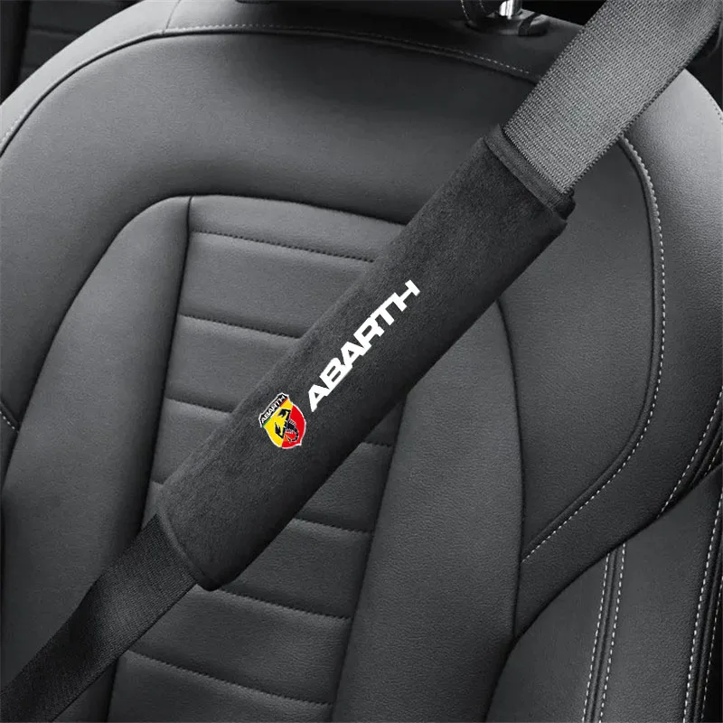 

2PCS Car Seat Belt Cover Shoulder Protector Pad for Abarth 500 124 595 Punto 500C 500e 500L Panda Tipo Auto Accessories