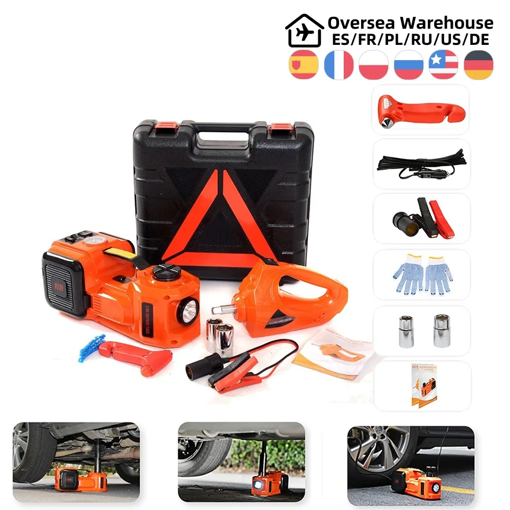 12V5TonCarJackElectricHydraulicJackProtableTireWrenchImpact