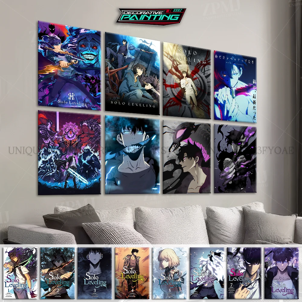 KNKncnv Solo Leveling Anime Art Poster Décoratif Sur Toile