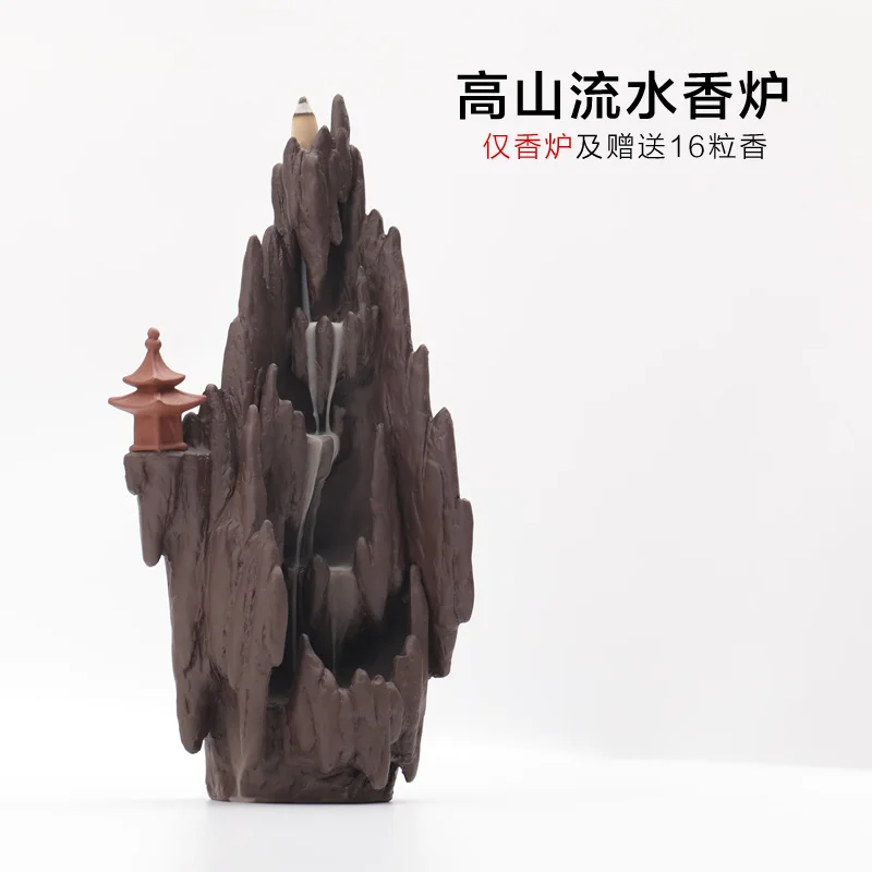 

Ceramic Incense Burner Backflow Mountain House Waterfall Incense Burner Smoke Queimador De Incenso Incense Burners Ornament