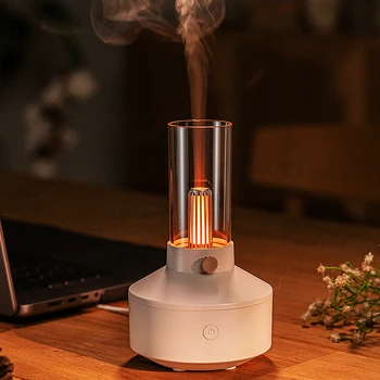 USB 전기 초음파 아로마 에센셜 오일 디퓨저 가습기, 레트로 램프 아로마 테라피 홈 룸 향수