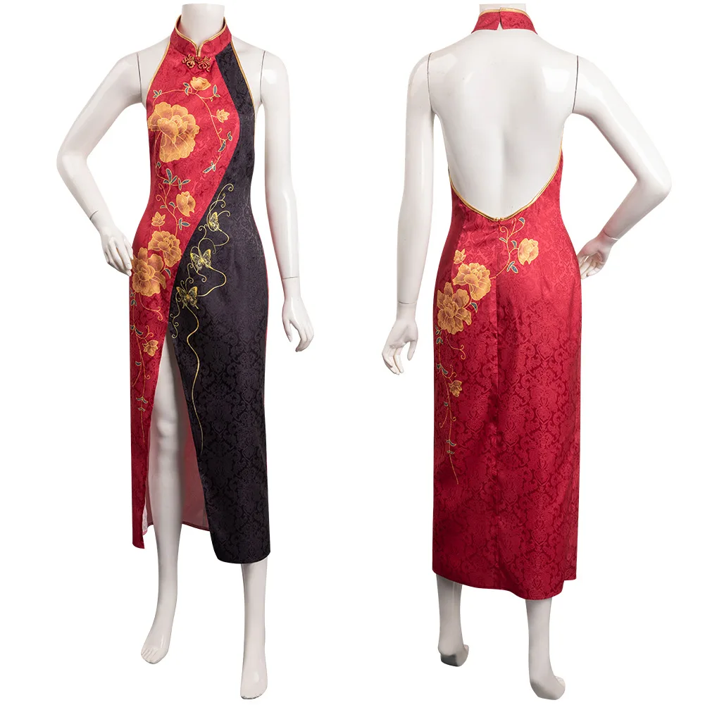 

Evil 4 Ada Wong Cosplay Costume Women Cheongsam Dress Outfits Halloween Carnival Party Disguise Suit