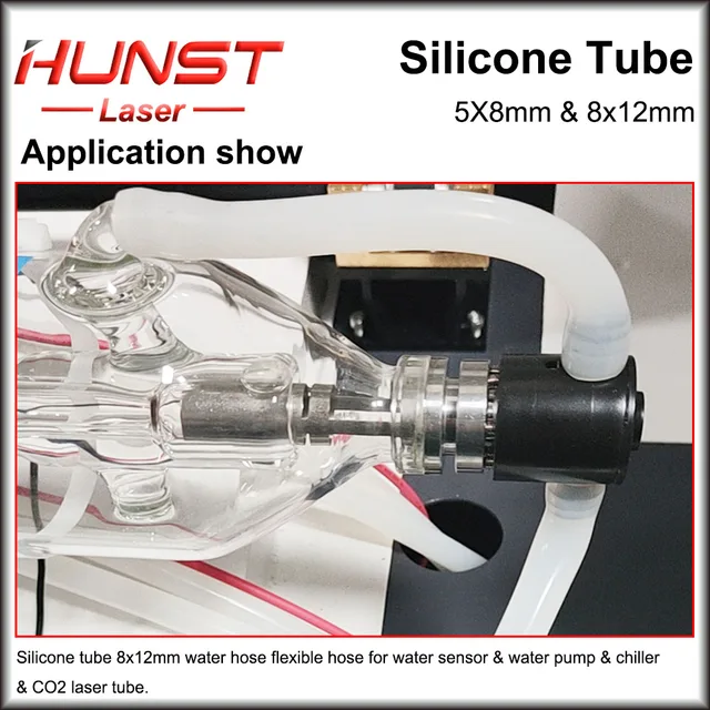 HUNST Silicone Tube 5x8mm 8x12mm Water Pipe Flexible Hose For Water Sensor & Water Pump & Water Chiller & CO2 Laser Tube. 4
