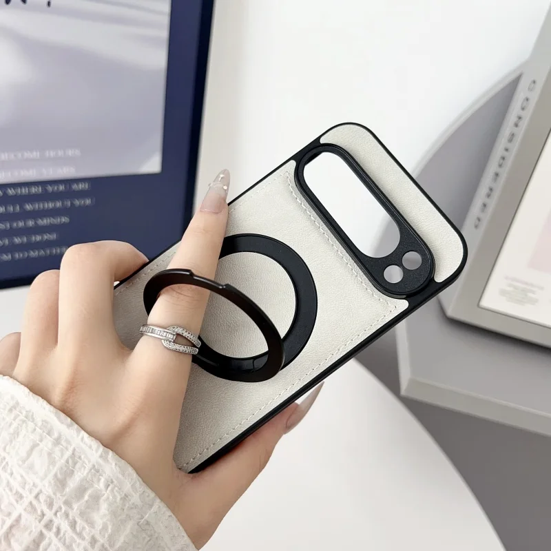Magsafe Leather Texture Magnetic 360° Rotating Phone Case Cover