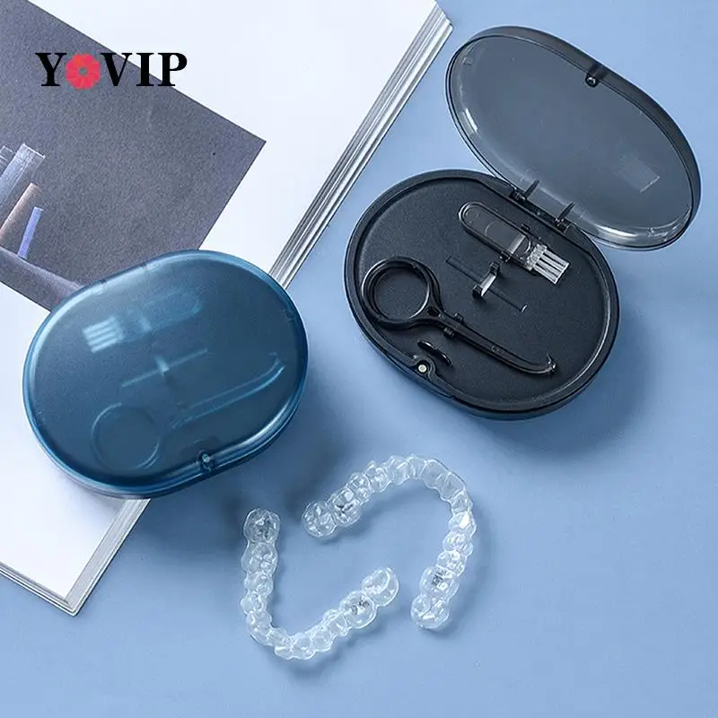 

High Quality Two layers of large capacity Orthodontic Retainer Braces Storage Box Waterproof Breath Soaking Privacy Protection