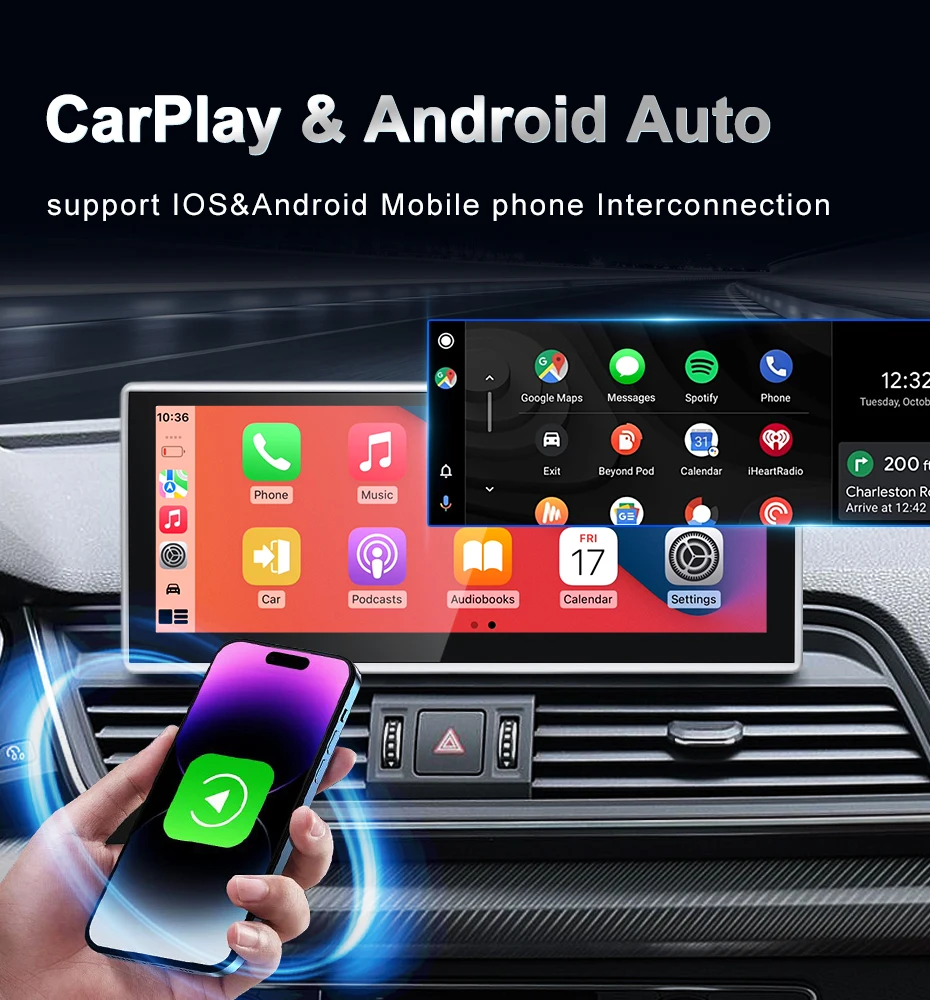 Qualcomm Snapdragon 680 6225 Silvery 2.4GHz Wireless CarPlay Auto For AUDI Q5 Ca