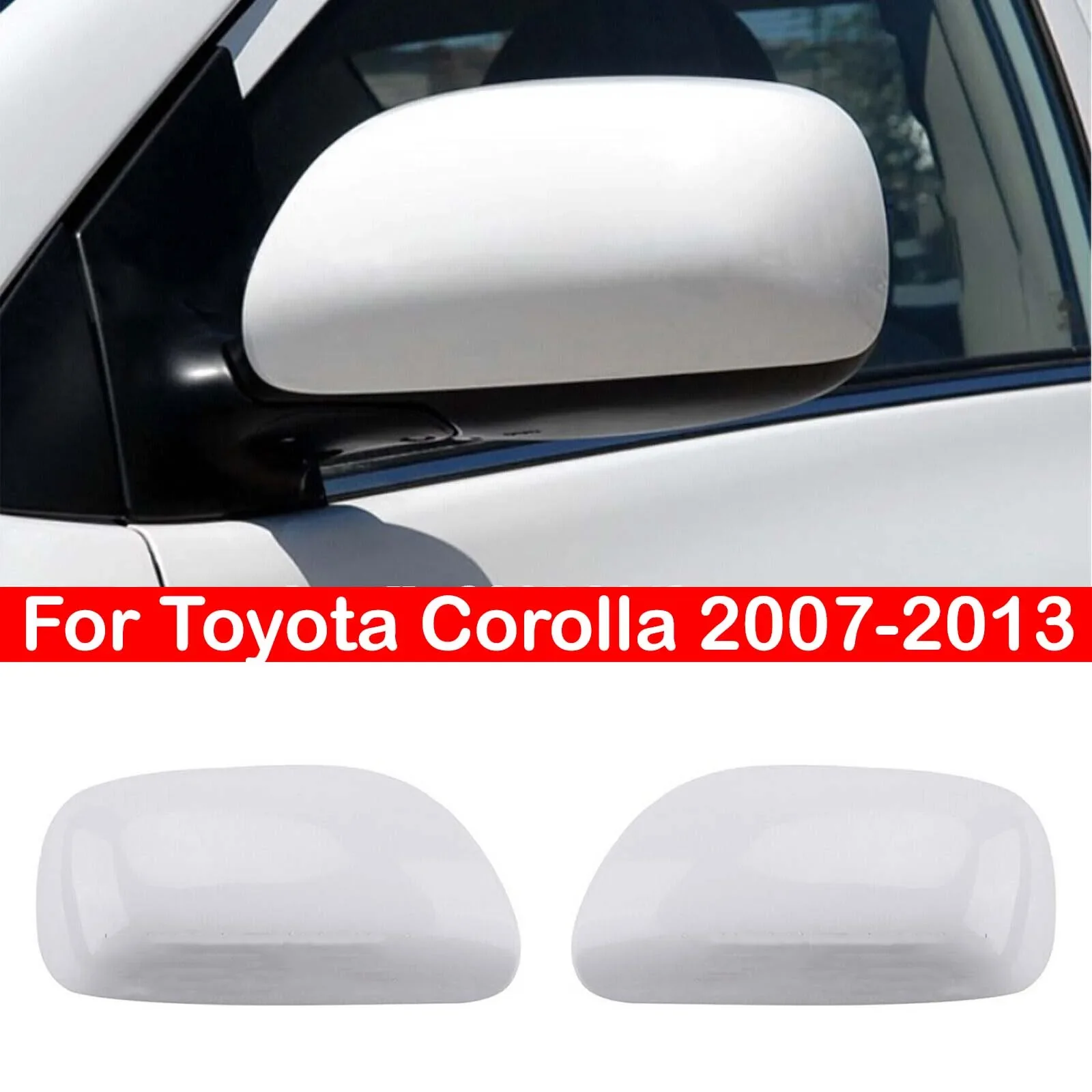 

Для Toyota Corolla 2007-2013, сменная Крышка для бокового зеркала заднего вида, внешняя дверь, задний вид, искусственная отделка, углеродное волокно
