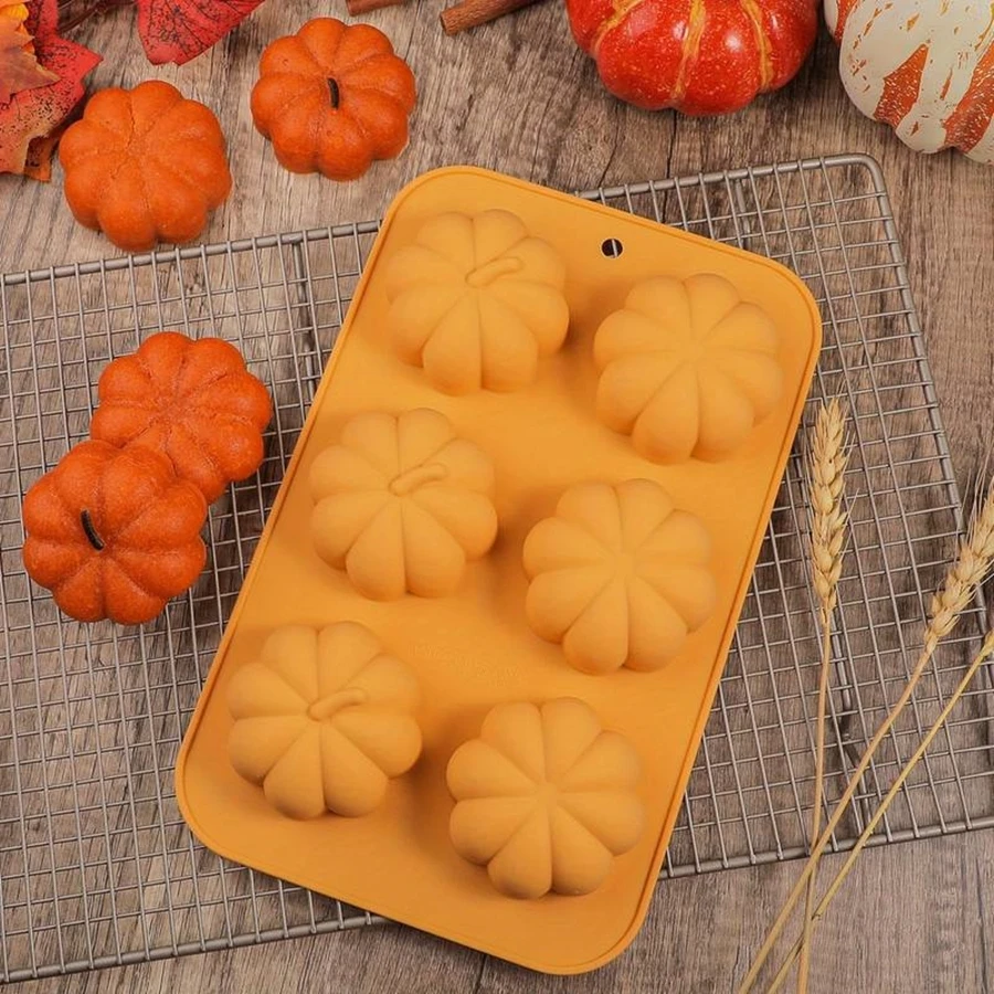 Small Pumpkin Silicone Mold Harvest Season Celebration Thanksgiving Halloween Cake Mold DIY Supplies Candle Plaster Clay Resin Mold Small Ornament Making Tools