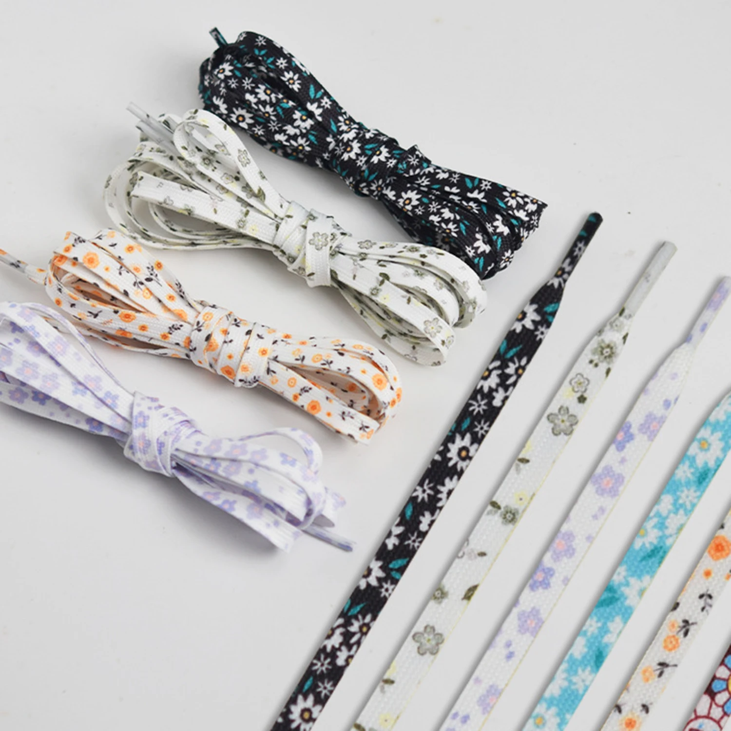 1-Pair-Floral-Shoelace-Little-Daisy-Colorful-Flowers-Canvas-Sneakers