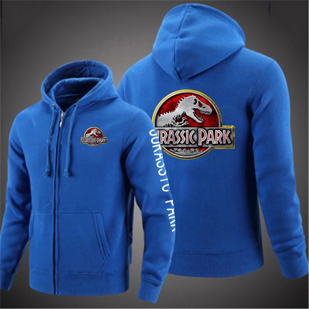 2023 New Men Jurassic Park Spring and Autumn Popular Streetwear Top Casual Comfortable Solid Color Zipper Pullover Printing Coat