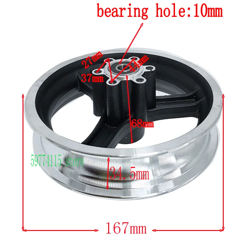 10 Inch Electric Scooter Wheel Hub 10 Inch Aluminum Alloy Wheel Rims 10x2 10x2.125 10x2.50 10x2.25 10x70-6.5 Tires Rims