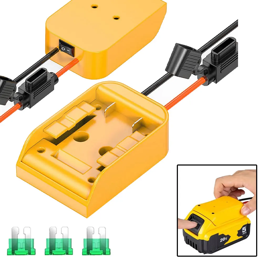 Adaptateur de batterie avec fusible et interrupteur intégré, connecteur  d'alimentation, 18V, 20V Max, S6, DCB205, 1 pièce