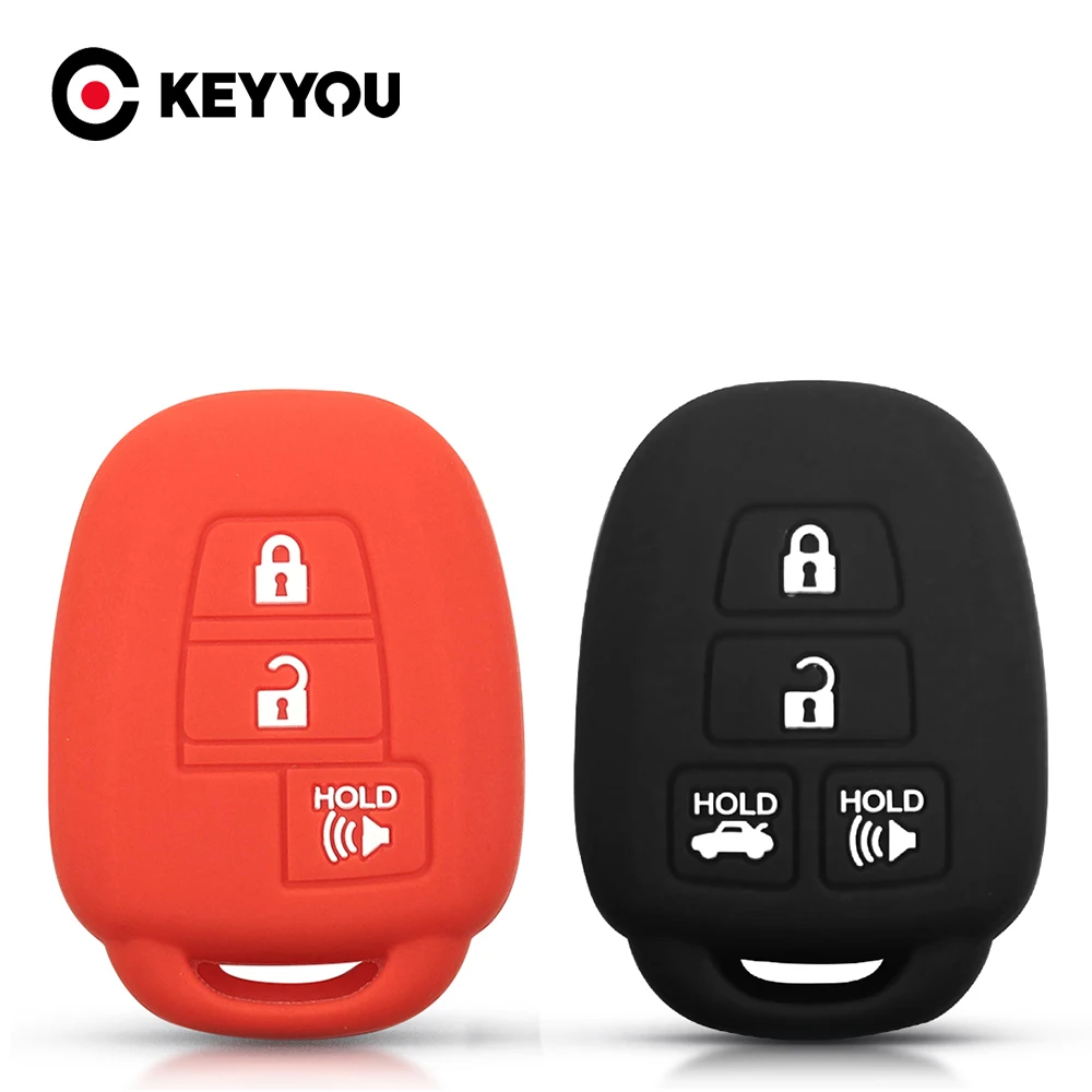 

Силиконовый резиновый чехол KEYYOU для автомобильного ключа, для Toyota Camry Corolla RAV4 Vios Prius C Highlander Fielder Vitz MK4 2012-2016
