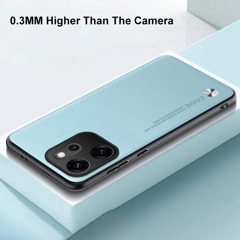 Premium PU Leather Matte Silicone Full Protection Phone Case - Sleek Back Cover