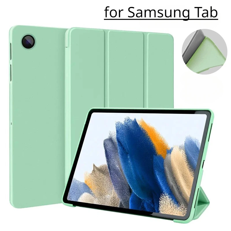 

Case for Samsung Tab A9+ 2023 A8 10.5 X205 X200 S6 Lite P610 P615 A7 A7 lite T220 S7 S8 S9 FE 10.9 PU Tablet Cover Smart Leather
