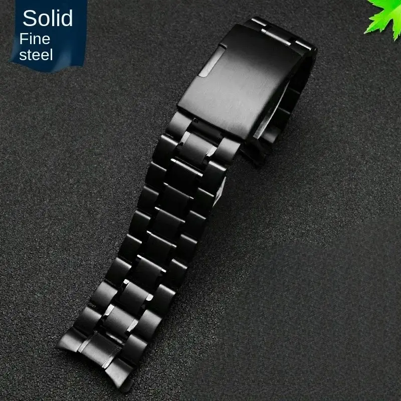 Correa de acero inoxidable con extremo curvo para reloj Seiko Timex Citizen Casio, para hombre, 20 mm, 22 mm, correa de metal de alta calidad, cadena de reloj, pulsera