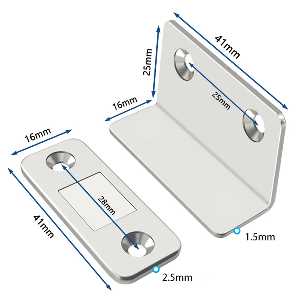 Magnetic Cabinet Catches, Door Closer, Magnetic Cabinet Latches, Door Catches, Cabinet Door Latch Strong Magnetic Door Closer Cabinet Thin Punch Magnetic Latch Catch Closet Sliding Device