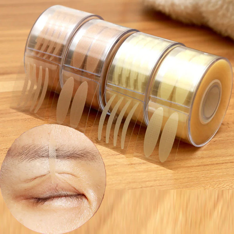 600 pcs Double Fold Eyelid Tape Sticker Invisible Lace Eyelash Extension Self-adhesive Under Eye Lashes Shadow Patch Beauty Tool invisible double fold eyelid lace mesh paste clear beige stripe eyelid tape sticker self adhesive natural eye tape makeup tool